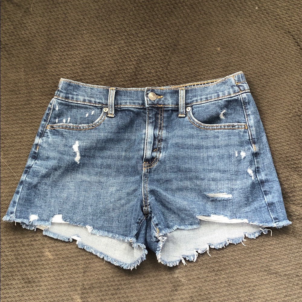 Aerie Distressed Light Blue Denim Jean Shorts